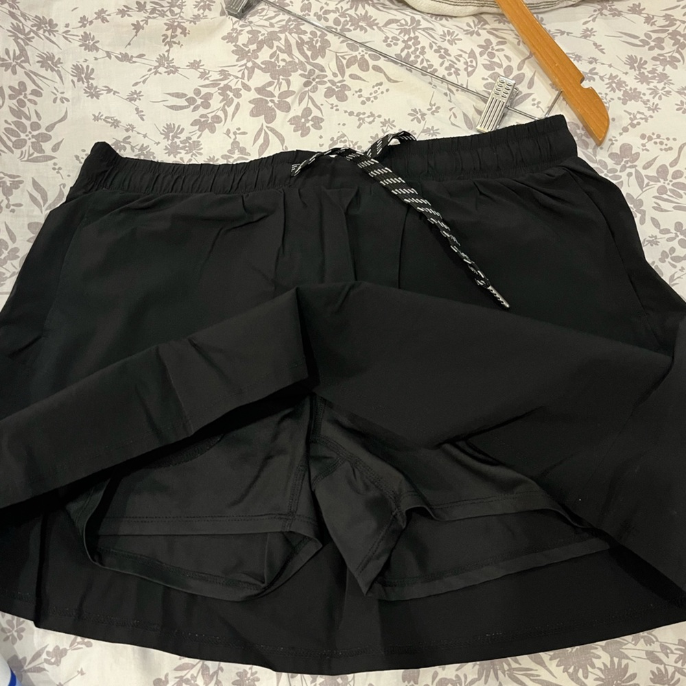 Black Drawstring Skort - Picture 3 of 5